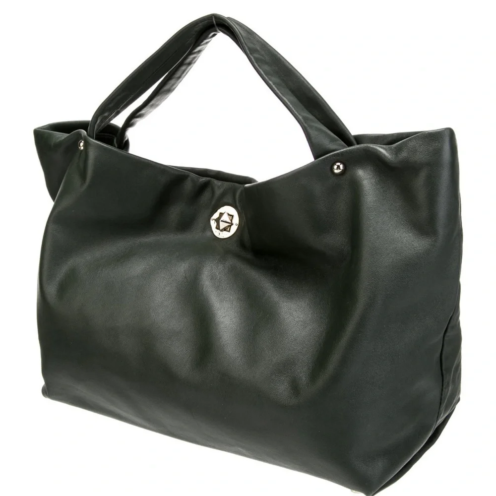 Kate Spade New York Top Handle black leather Bag Turn-Lock Closure at Top - Picture 6 of 16